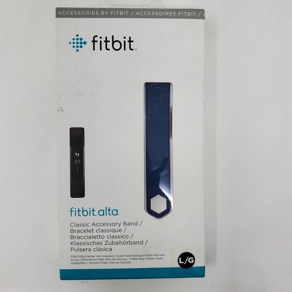 Fitbit Alta Bands Classic Accessory Band Navy Blue Sz L - Picture 1 of 5